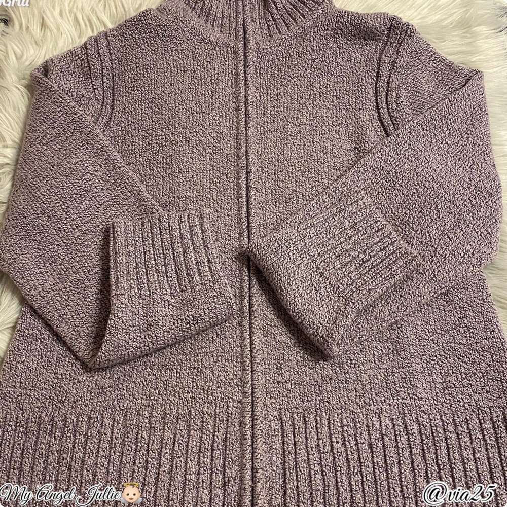 Carolyn Taylor Womens Turtleneck Knit Sweater Size XL Color Purple/Black - Picture 5 of 7